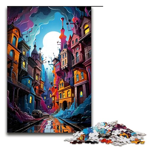 1000 Teile Bunte Psychedelia in Karlsbad Puzzles für Erwachsene Unmögliches Puzzle Stressabbau für und Teenager ab 12 Jahren 75x50cm von zouxangzz