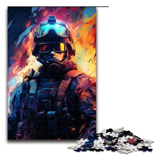1000 Teile Bunte Psychedelia von Soldier Synthwave Puzzle für Erwachsene Spaß für die ganze Familie Familienspiel Stressabbau schwieriges Herausforderungspuzzle 75 x 50 cm von zouxangzz