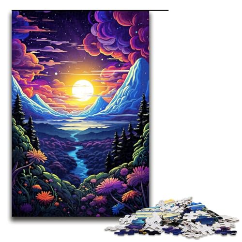 1000 Teile Bunte psychedelische Fantasielandschaftspuzzles für Erwachsene Holzpuzzle Familienspiele 75 x 50 cm 1000 Teile Bunte psychedelische Fantasielandschaftspuzzles für Erwachsene Holzpuzzle Familienspiele 75 x 50 cm von zouxangzz