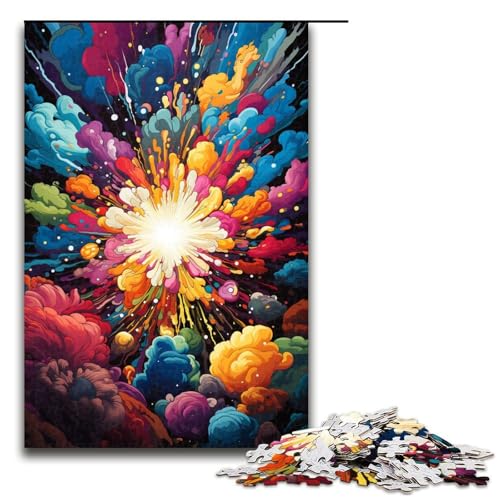 1000 Teile Bunte psychedelische Kunstpuzzles für Erwachsene Unmögliches Puzzle zum Stressabbau für Teenager ab 14 Jahren 75 x 50 cm von zouxangzz