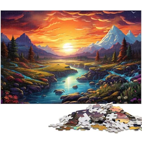 1000 Teile Buntes Fantasie Sonnenuntergangslandschafts Puzzle für Erwachsene Dekorations Puzzlespielzeug gutes Geschenk für und Teenager ab 14 Jahren 1000 PCS (38 x 26 cm) von zouxangzz