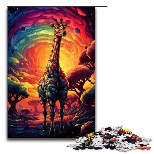 1000 Teile Buntes Giraffen Puzzlespiel Puzzle für Erwachsene geeignet für Paare und Teenager ab 12 Jahren 75 x 50 cm von zouxangzz