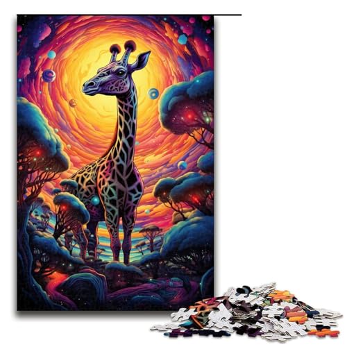 1000 Teile Buntes Giraffen Puzzlespiel Puzzle für Erwachsene geeignet für Paare und Teenager ab 12 Jahren 75 x 50 cm von zouxangzz
