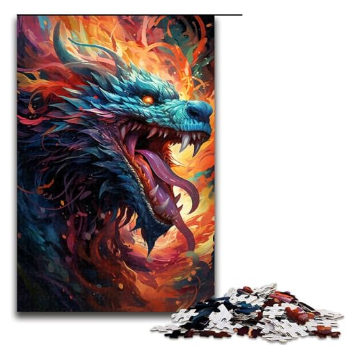 1000 Teile Buntes chinesisches Drachenpuzzle für Erwachsene Unmögliches Puzzle zum Stressabbau für Teenager ab 12 Jahren 75 x 50 cm von zouxangzz