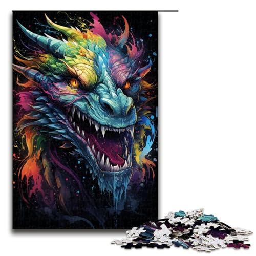 1000 Teile Buntes psychedelisches Drachentier Puzzle für Erwachsene Holzpuzzle Familienspiele 75 x 50 cm 1000 Teile Buntes psychedelisches Drachentier Puzzle für Erwachsene Holzpuzzle Familienspiele 75 x 50 cm von zouxangzz