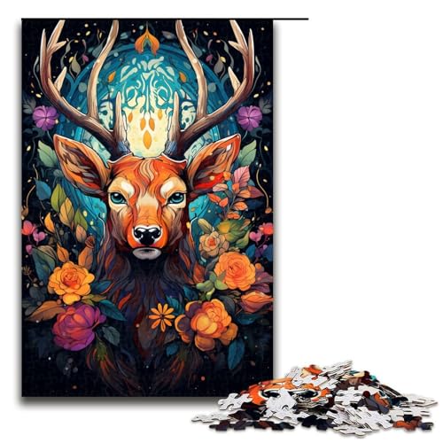 1000 Teile Buntes psychedelisches Hirsch Tierpuzzle für Erwachsene Holzpuzzle Familienspiele 75 x 50 cm 1000 Teile Buntes psychedelisches Hirsch Tierpuzzle für Erwachsene Holzpuzzle Familienspiele 75 x 50 cm von zouxangzz