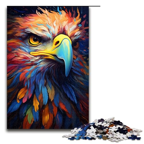 1000 Teile Buntes psychedelisches Tieradler Puzzle für Erwachsene Holzpuzzle Familienspiele 75 x 50 cm von zouxangzz
