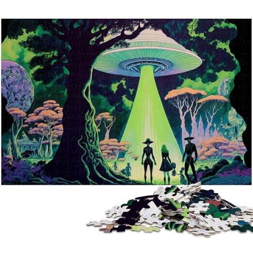 1000 Teile Puzzle UFO-Kunst-Puzzle für Erwachsene Papier-Puzzles herausforderndes Spiel (Größe 38 x 26 cm) von zouxangzz