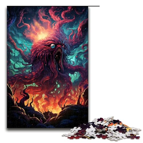 1000 Teile Puzzle für Erwachsene mit farbenfrohem Monster Gemälde Spaß für die ganze Familie Familienspiel Stressabbau schwieriges Herausforderungspuzzle 75 x 50 cm von zouxangzz