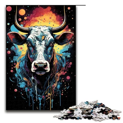 1000 Teile Puzzlespiel Bunte Kühe für Erwachsene geeignet für Paare und Teenager ab 12 Jahren 75 x 50 cm von zouxangzz