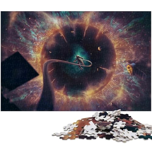1000 teiliges Astronauten Puzzle Holzpuzzle Lernspiele Heimdekoration (Größe 75 x 50 cm) von zouxangzz