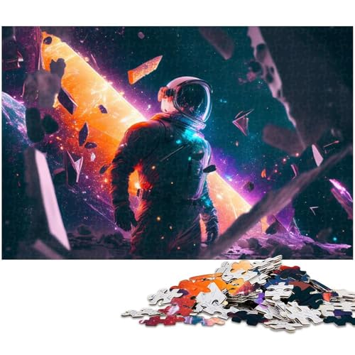 1000 teiliges Astronauten Puzzle Papierpuzzle Lernspiele Heimdekoration (Größe 38 x 26 cm) von zouxangzz