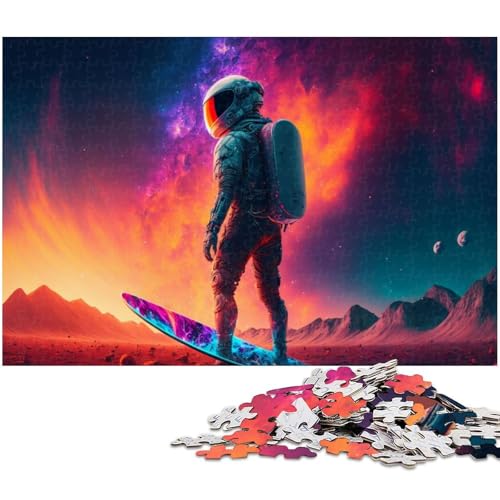 1000 teiliges Astronauten Puzzle für Erwachsene lustiges Familienpuzzle mit passendem Poster und Quizblatt (Größe 75 x 50 cm) von zouxangzz