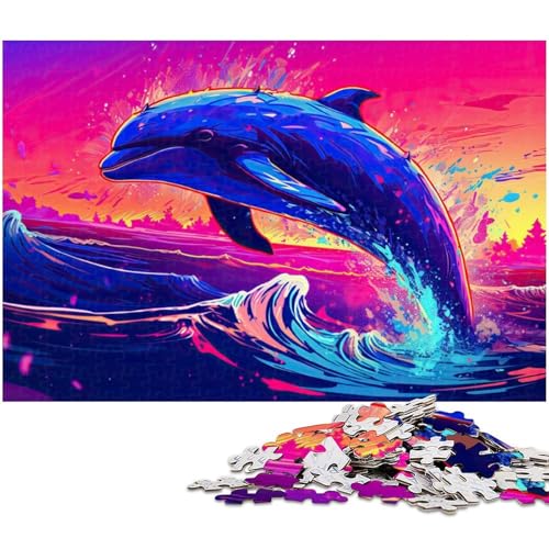1000 teiliges Delfin Tauch Puzzle für Erwachsene Dekorations Puzzle Spielzeug gutes Geschenk für Teenager ab 14 Jahren (Größe 38 x 26 cm) von zouxangzz