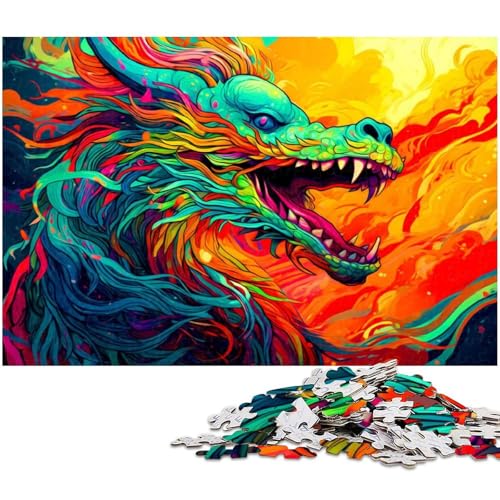 1000 teiliges Drachenpuzzle Papierpuzzle Lernspiele Heimdekoration (Größe 38 x 26 cm) von zouxangzz