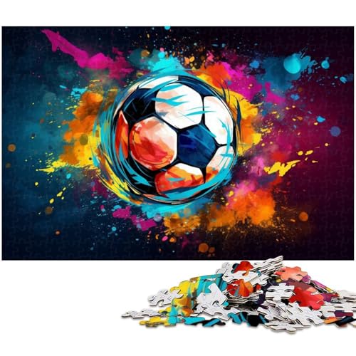 1000 teiliges Fußball Sportpuzzle für Erwachsene und Kinder Holzpuzzle tolles Geschenk für Erwachsene (Größe 75 x 50 cm) von zouxangzz