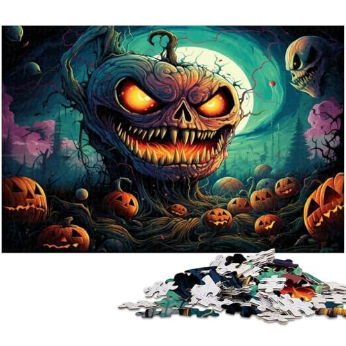1000 teiliges Halloween Fantasie Kürbis Puzzle für Erwachsene Dekoration Puzzle Spielzeug gutes Geschenk für Teenager ab 14 Jahren 1000 Stück (38 x 26 cm) von zouxangzz