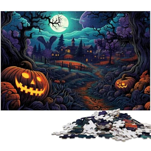 1000 teiliges Halloween Horror Nacht Puzzle für Erwachsene Dekoration Puzzle Spielzeug gutes Geschenk für und Teenager ab 14 Jahren 1000 Stück (38 x 26 cm) von zouxangzz