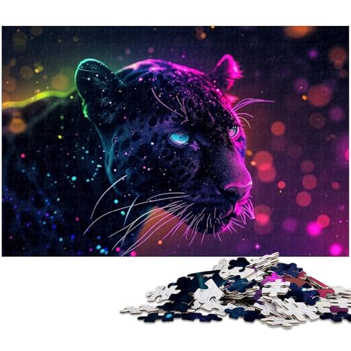 1000 teiliges Leoparden Puzzle Papierpuzzle Lernspiele Heimdekoration (Größe 38 x 26 cm) von zouxangzz
