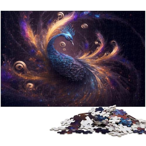 1000 teiliges Pfauen Puzzle Papierpuzzle Lernspiele Heimdekoration (Größe 38 x 26 cm) von zouxangzz