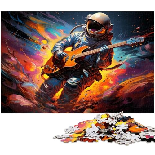 1000 teiliges Puzzle „Astronaut spielt Gitarre Papierpuzzle Lernspiele Heimdekoration 1000 Teile (38 x 26 cm) von zouxangzz