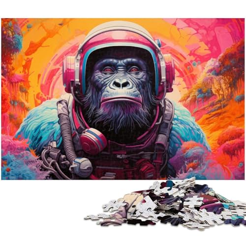 1000 teiliges Puzzle „Bunte Gorillas Puzzle für Erwachsene und Kinder Holzpuzzle tolles Geschenk für Erwachsene (Größe 75 x 50 cm) von zouxangzz