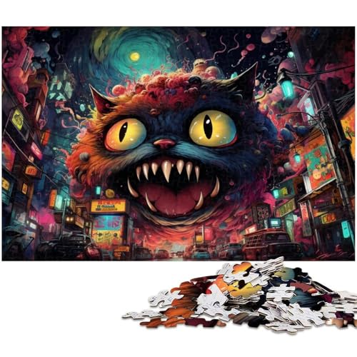 1000 teiliges Puzzle „Bunte Monster in Einer Fantasiestadt Puzzle für Erwachsene Papierpuzzle anspruchsvolles Spiel 1000 Teile (38 x 26 cm) von zouxangzz