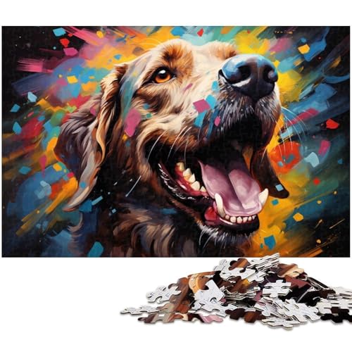 1000 teiliges Puzzle „Cocker Spaniel farbenfrohe psychedelische Puzzles für Erwachsene und Kinder Holzpuzzle tolles Geschenk für Erwachsene 1000 Teile (75 x 50 cm) von zouxangzz