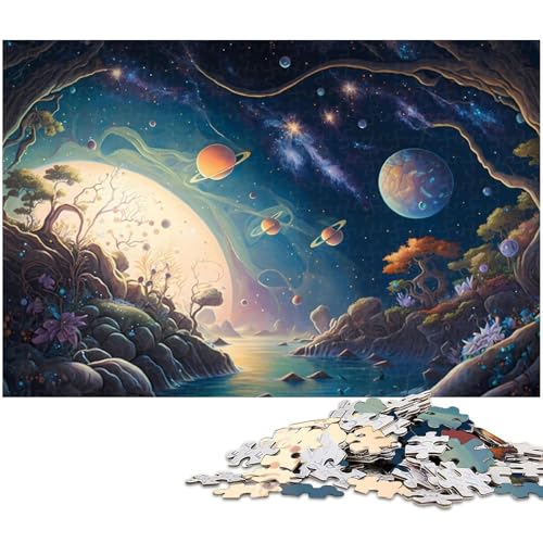1000 teiliges Puzzle „Crazy_Space_Landscape Papierpuzzle Lernspiele Heimdekoration (Größe 38 x 26 cm) von zouxangzz