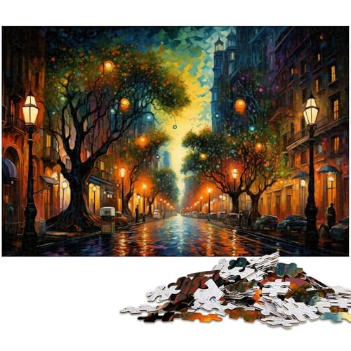 1000 teiliges Puzzle „Die farbenfrohe Psychedelia von Rambla Puzzle für Erwachsene Holzpuzzle für Sommerliebhaber 1000 Teile (75 x 50 cm) von zouxangzz