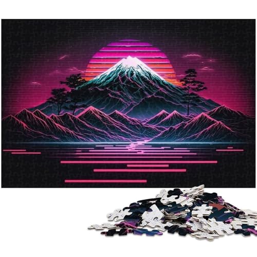 1000 teiliges Puzzle „Fuji Sonnenuntergang für Erwachsene Holzpuzzle anspruchsvolles Spiel 1000 Teile (75 x 50 cm) von zouxangzz