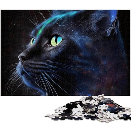 1000 teiliges Puzzle „Galaxy Dream Cat Puzzle für Kinder Holzpuzzle Lernspiele für Erwachsene (Größe 75 x 50 cm) von zouxangzz