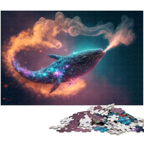 1000 teiliges Puzzle „Geistertier Wal für Erwachsene Papierpuzzle anspruchsvolles Spiel (Größe 38 x 26 cm) von zouxangzz