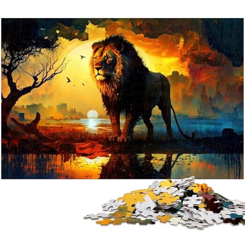 1000 teiliges Puzzle „König der Löwen des Dschungels Puzzle für Kinder Papierpuzzle Lernspiele für Erwachsene 1000 Teile (38 x 26 cm) von zouxangzz