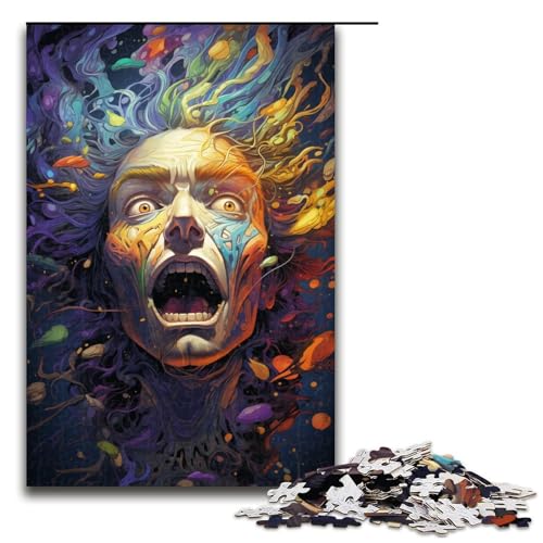 1000 teiliges Puzzle „Psychedelia of Mutants farbenfrohes Puzzle für Erwachsene Holzpuzzle anspruchsvolles Spiel 75 x 50 cm von zouxangzz