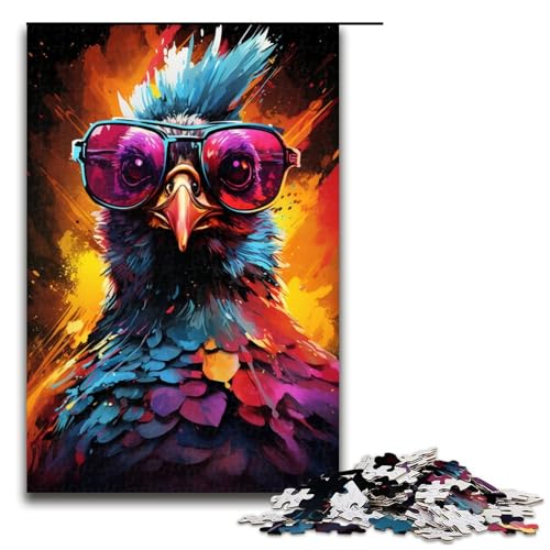 1000 teiliges Puzzle „Psychedelia of Quail für Kinder Holzpuzzle Heimkunstdekor 75 x 50 cm von zouxangzz