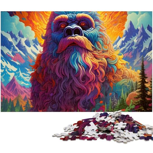 1000 teiliges Puzzle „Psychedelic Sasquatch Papierpuzzle Lernspiele Heimdekoration (Größe 38 x 26 cm) von zouxangzz