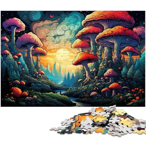 1000 teiliges Puzzle „Psychedelische Pilzwelt für Erwachsene Papierpuzzle anspruchsvolles Spiel 1000 Teile (38 x 26 cm) von zouxangzz