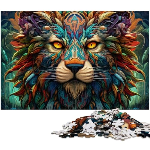 1000 teiliges Puzzle „Psychedelischer Löwe für Erwachsene Papierpuzzle anspruchsvolles Spiel (Größe 38 x 26 cm) von zouxangzz