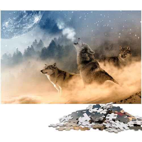 1000 teiliges Puzzle „Ruf der Wölfe für Kinder Holzpuzzle Lernspiele für Erwachsene 1000 Teile (75 x 50 cm) von zouxangzz