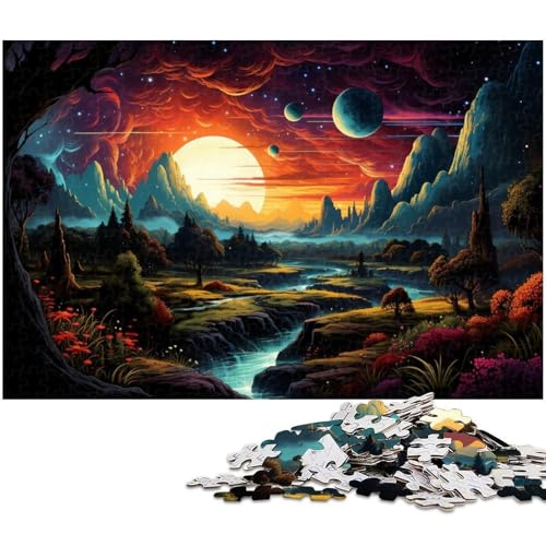 1000 teiliges Puzzle „Schöne Welt auf dem Planeten Puzzle für Erwachsene Holzpuzzle anspruchsvolles Spiel 1000 Teile (75 x 50 cm) von zouxangzz