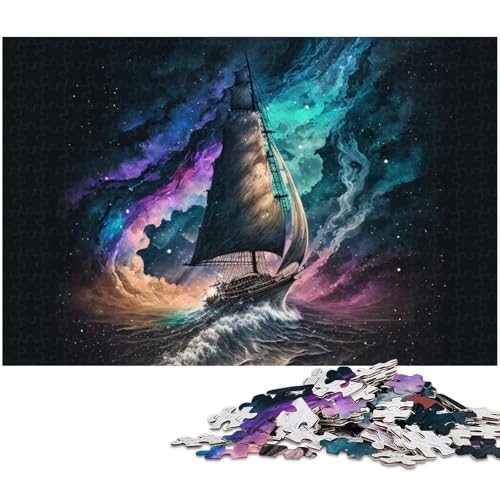 1000 teiliges Puzzle „Segelboot Holzpuzzle Lernspiele Heimdekoration (Größe 75 x 50 cm) von zouxangzz