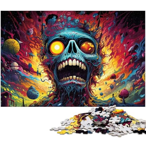 1000 teiliges Puzzle „Stellen Sie Sich farbenfrohe psychedelische Monster vor Puzzle für Erwachsene Papierpuzzle Familiendekoration 1000 Teile (38 x 26 cm) von zouxangzz