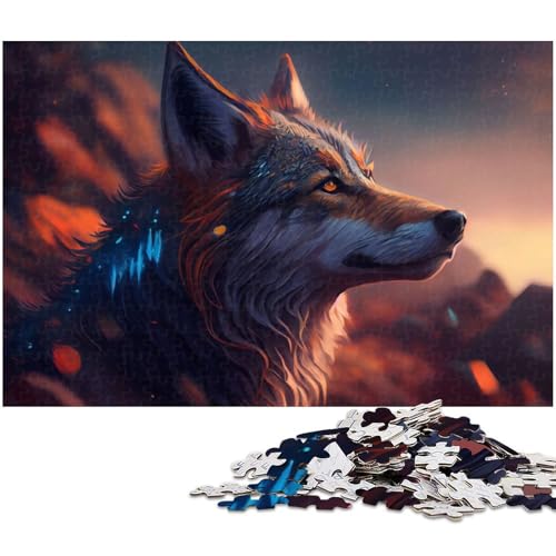1000 teiliges Puzzle „Wolf Painting Puzzle für Erwachsene Papierpuzzle anspruchsvolles Spiel (Größe 38 x 26 cm) von zouxangzz