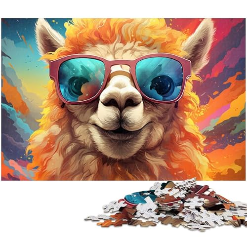 1000 teiliges Puzzle Alpaka Puzzle für Kinder Papierpuzzle Lernspiele für Erwachsene 1000 Teile (38 x 26 cm) von zouxangzz