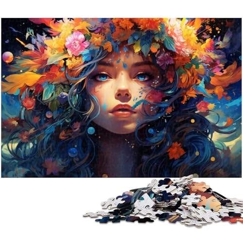 1000 teiliges Puzzle Anime Mädchen im Weltraum Puzzle für Erwachsene Holzpuzzle für Sommerliebhaber 1000 Teile (75 x 50 cm) von zouxangzz