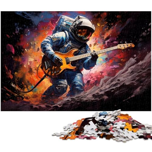 1000 teiliges Puzzle Astronaut spielt Gitarre“ für Erwachsene Holzpuzzle tolle Geschenke zu Weihnachten 1000 Teile (75 x 50 cm) von zouxangzz