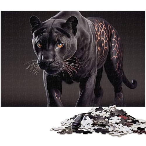 1000 teiliges Puzzle Black Panther Papierpuzzle Lernspiele Heimdekoration (Größe 38 x 26 cm) von zouxangzz