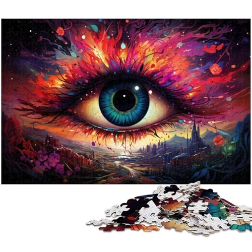 1000 teiliges Puzzle Bunte Augen Puzzles für Erwachsene und Kinder Holzpuzzle tolles Geschenk für Erwachsene 1000 PCS (75 x 50 cm) von zouxangzz