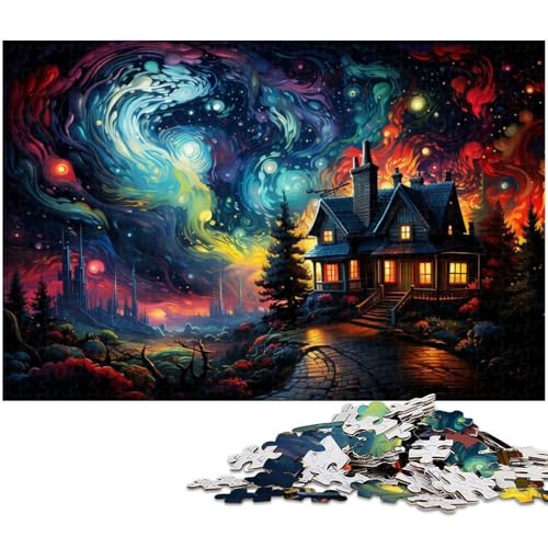 1000 teiliges Puzzle Bunte Graffiti Haus Puzzles Papierpuzzles Lernspiele Heimdekoration 1000 Stück (38 x 26 cm) von zouxangzz